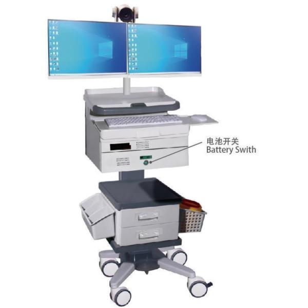 Chariot de poste de travail médical sans fil en ABS pour le traitement d'urgence en milieu hospitalier pour les soins infirmiers