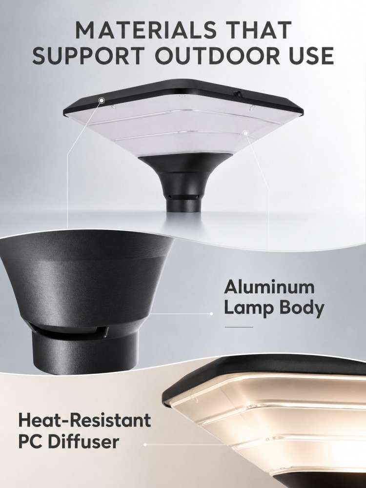 Modern Matte Black Solar Garden Lights 30W 50W Anti Glare for Outdoor Villa Yard Pathway
