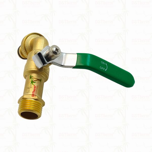 Gold Plated Heavy Duty Classic Green Iron Handle Bibcocks Water Spout Faucet Water Tap Spigot 1/2