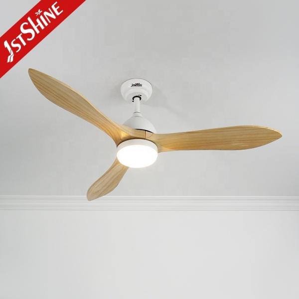 Facil instalação ventilador de teto LED com 5 velocidades e lâminas de madeira design contemporâneo
