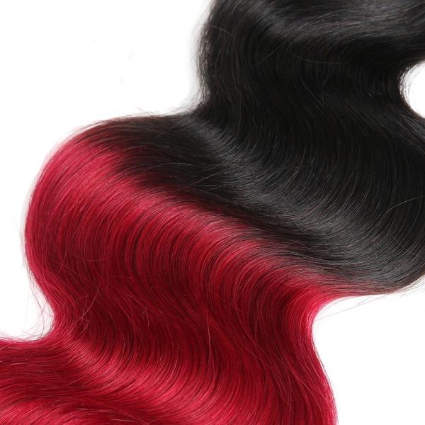 O cabelo malaio colorido da onda do corpo do Weave do cabelo de Ombre empacota extremidades grossas do cabelo