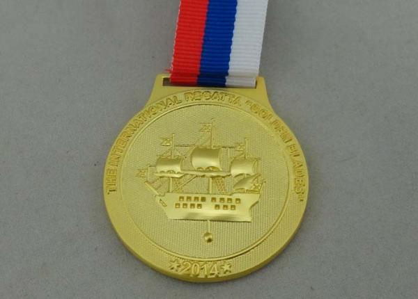 3D Zinc Alloy Material Russia Die Cast Medals Gold Plating 45 mm