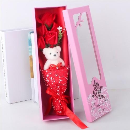 Gift Box 5 Soap Rose Bouquet Bear Gift Promotion Valentine's Day Gift