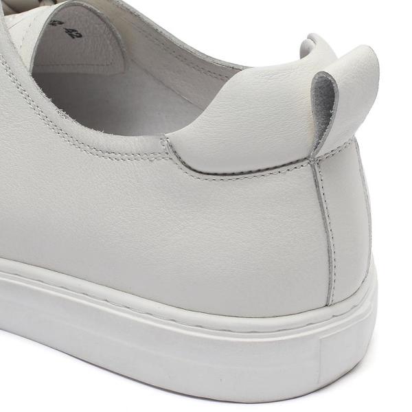 Spring Anti Odor Mens White Leather Lace Up Sneakers