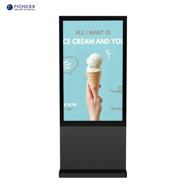 86 Inch Gray Windows Outdoor Digital Totem Vertical Digital Screen  800-2500nits