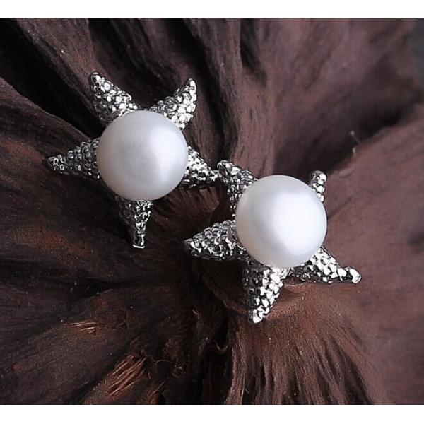 Freshwater pearl starfish stud earrings