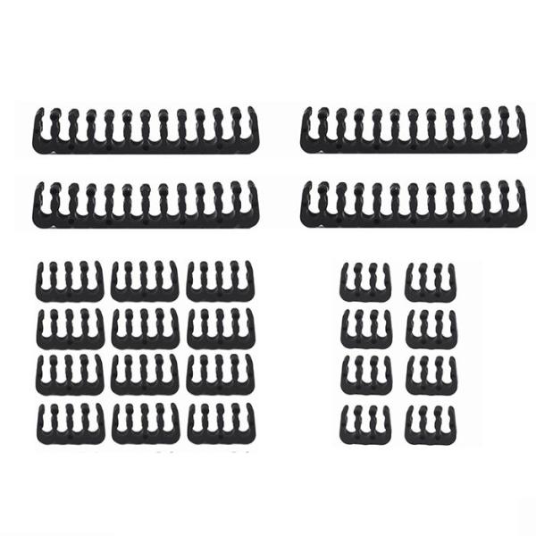 24 PCS Cable Comb PC 24p*4, 8P*12, 6P*8 Cable Comb Kit for sleeved Power Supply  Cable Holder Organiser (Black)