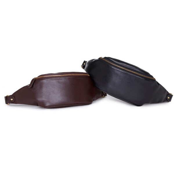 Men's Sport PU Waist Bag PU Leather Belt Bag