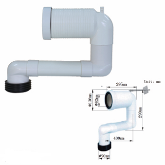 White PVC Bathroom Pipe Connector Type Toilet Accessory Toilet Sitting Basin Pipe