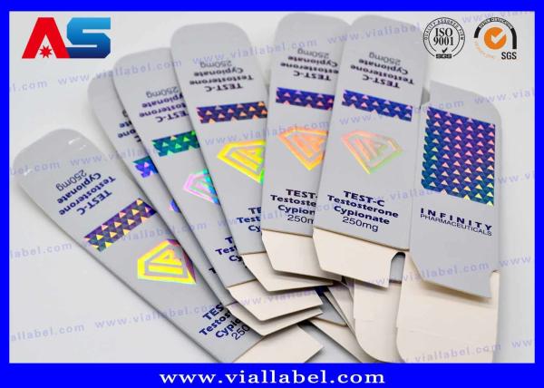 Logotipo feito-à-medida farmacêutico do diamante do holograma da impressão da caixa 20ml do empacotamento do GV