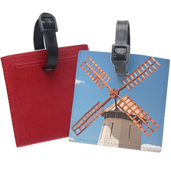 Square Shape Sublimation Luggage Tag Blanks leather luggage tags personalized