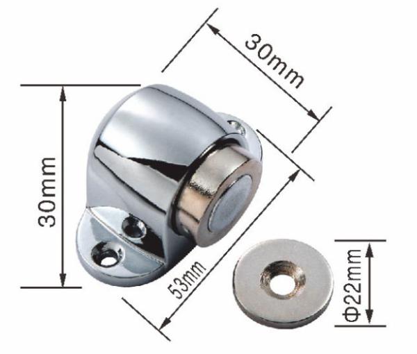 Zinc Alloy Interior Magnetic Door Stop Floor Mounted Magnetic Door Holder