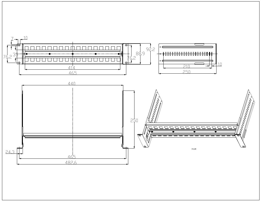 Support de montage en rack 19 pouces pour produits sur rail DIN
