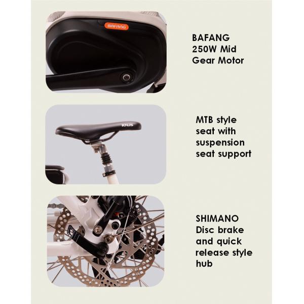 Electric Powered Mid Motor Electric Mountain Bike 10.4Ah Shimano RD-TX55