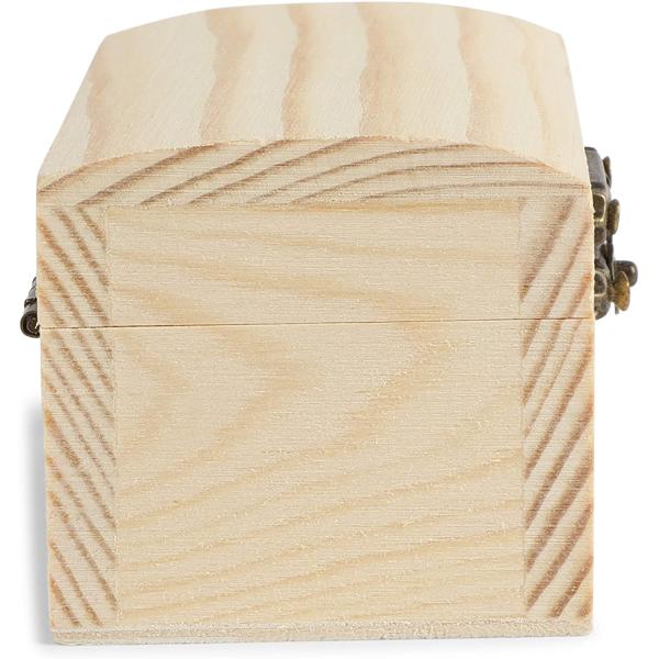 Bright Creations Unfinished Wood Treasure Chest Box with Lid & Locking Clasp 3.5 x 2.2 x 2 inches