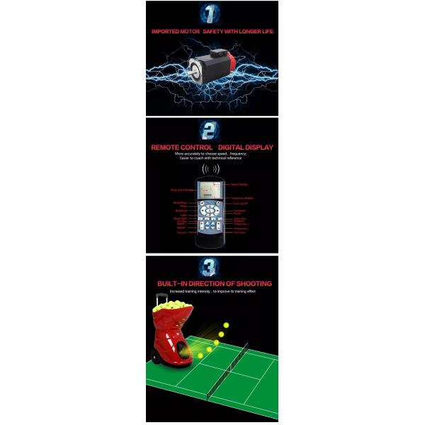 Siboasi W5 Red Tennis Ball Shooting Machine Indoor Outdoor