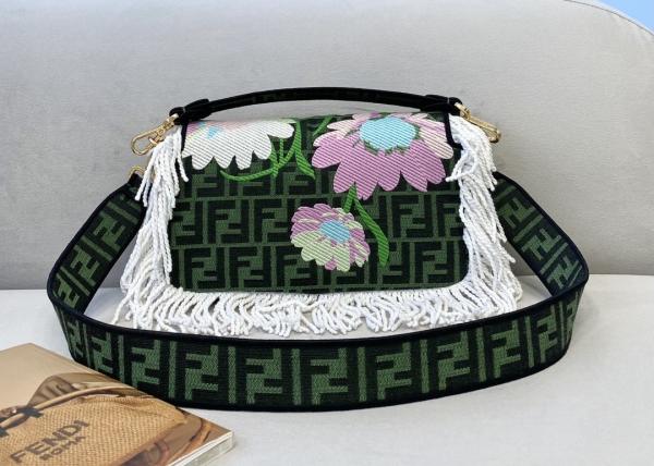 Limited Style Of Baguette Bag Nifty Tassels 	Luxury Cross-Body Bag Hand Embroidery Handbag