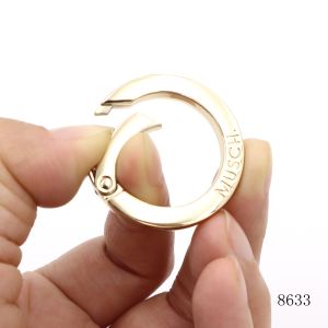 Light Gold Alloy Carabiner Leather Lanyard Accessories Spring Gate O Ring for