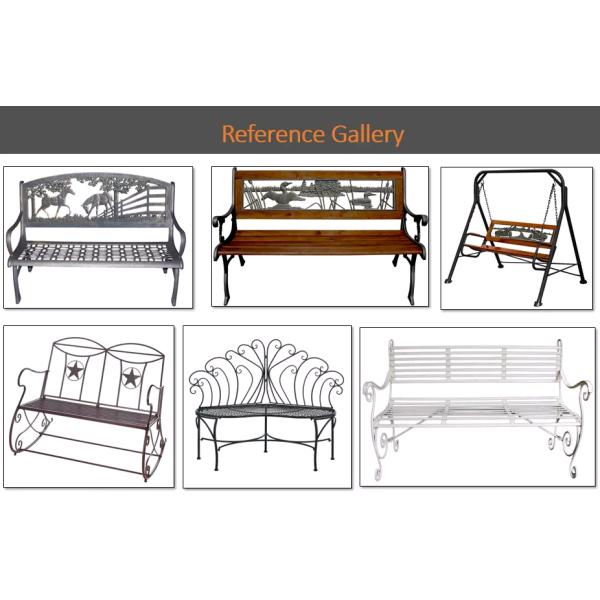 Утюг Орнаментал бросания разделяет скамейку в парке мебели открытого сада античную деревянную