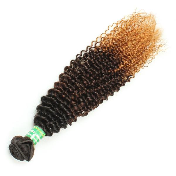 AAAAAAA Good Quality Human Hair Weft Kinky Curl Hair Extensions Ombre Colored