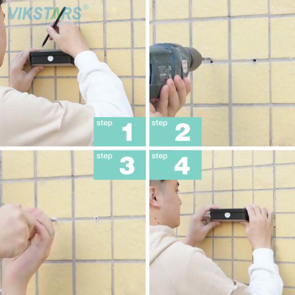 Courtyards Buildings Solar Powered Garden Lights 1W 6PCS Epistar 2835 Dark Sensing