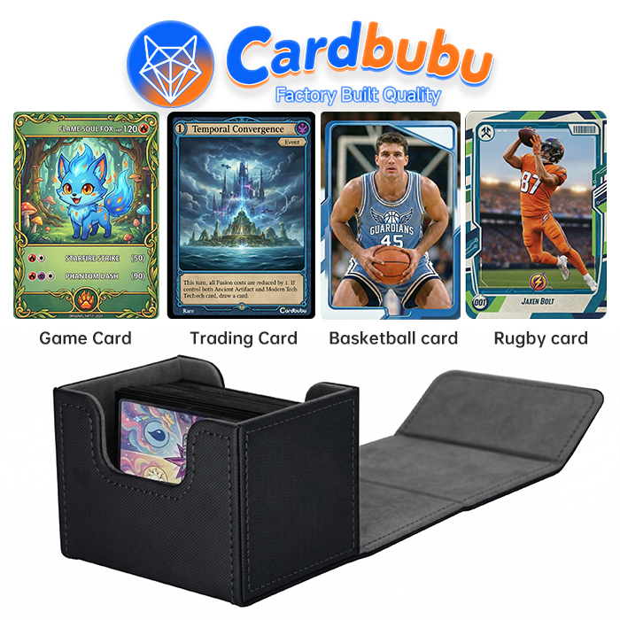 Luxury PU Leather Playing Card Box Magnetic Closure Card Games Storage Custom Playing