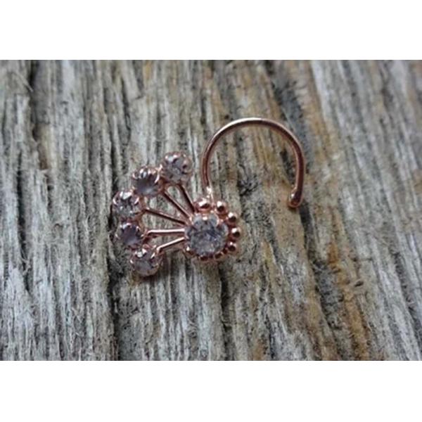 diamant 0.05ct de 18K Rose Gold Nose Ring With pour l'ODM d'OEM quotidien d'usage