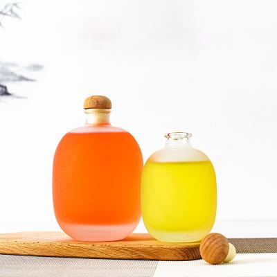 Garrafas de vidro do suco 250ml 500ml da capacidade lisa da bebida