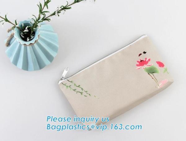 Eco-Friendly Custom Logo Small Pink Small Canvas Pouch,Canvas Zipper Bags Wholesale Sublimation Makeup Pouch Promotional