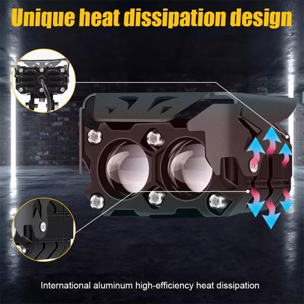 Luz de condução de motocicleta de 60W Ambre Branco Luz de projetor de motocicleta para condução noturna