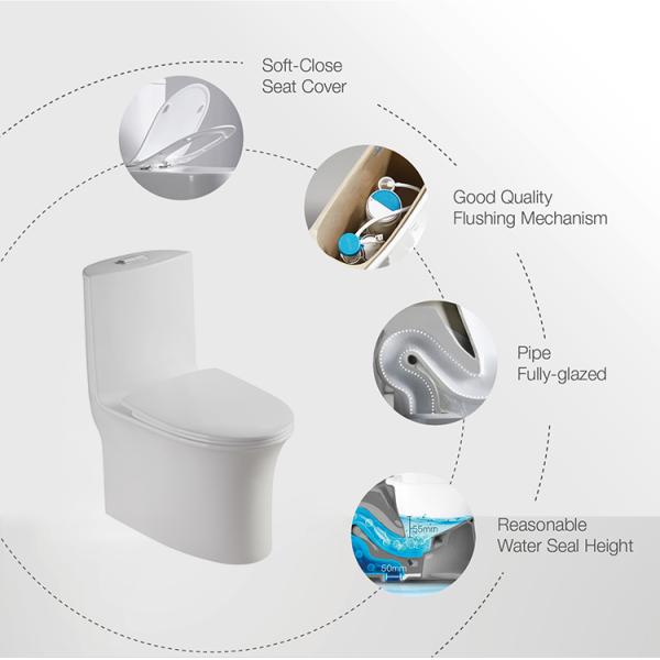 Sanitary Ware Chaozhou SWM8612 Bathroom Ceramic Tornado one piece Toilet