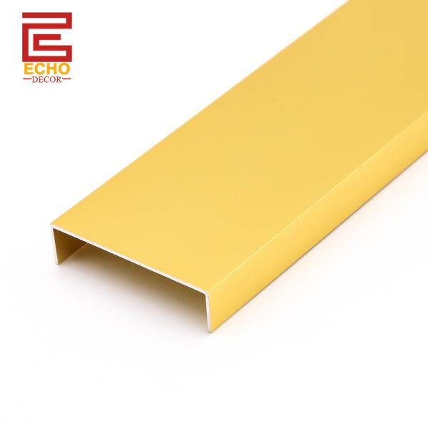 Black Aluminum U Shaped Tile Edge Trim for Ceiling Protection