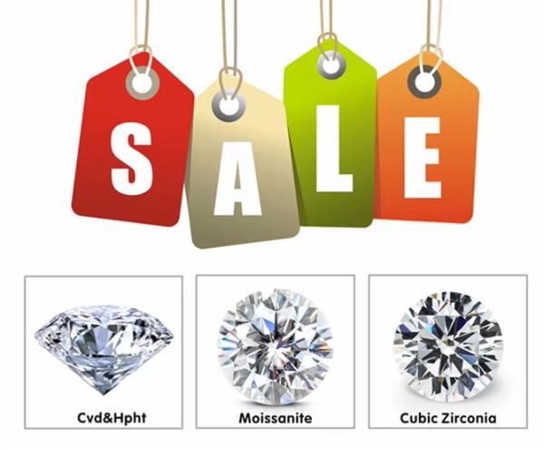 Moissanite de corte redondo 0,8 mm- 3 mm D branco moissanite VVS1 por quilate para jóias Hip Hop