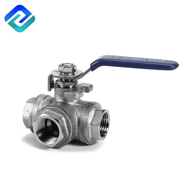 Food Grade 316 SS Three Way Ball Valve 1 Inch 3 Way Stainless Steel Ball Valve