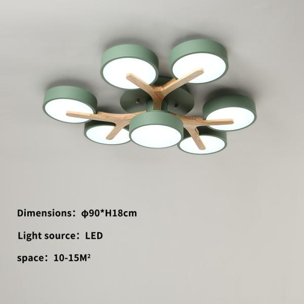 Modern Led Ceiling Lamps for Living Room Bedroom Kitchen Home Surface Mount Nordic Style Wooden Chandelier(WH-WA-22)