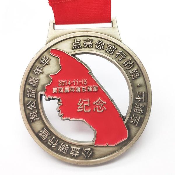 Wholesale Custom Medal Logo Medallion Soft Enamel Gold Silver Marathon Running Custom Metal Sport Medal