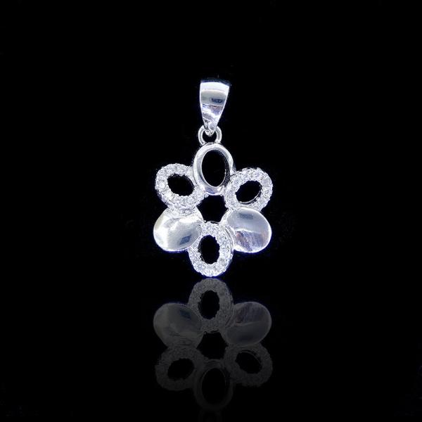 Pure 925 Silver Cubic Zirconia Pendant / Lovely Fish Shape Pendant For Gifts