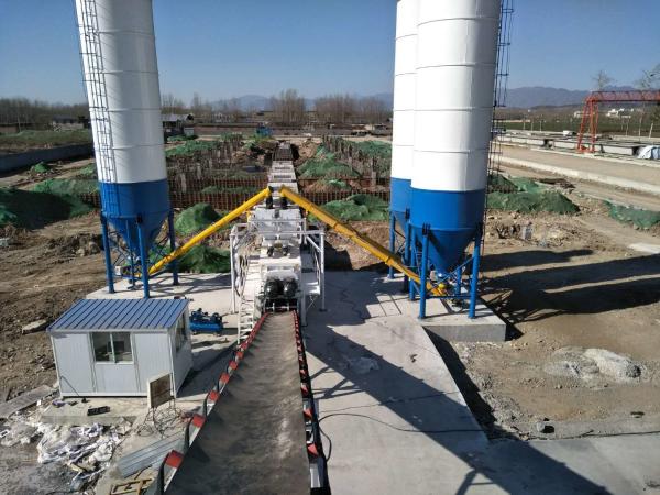 Stationary Silo Readymix Cement Concrete Batching Plant Heavy Duty Wear Resistant