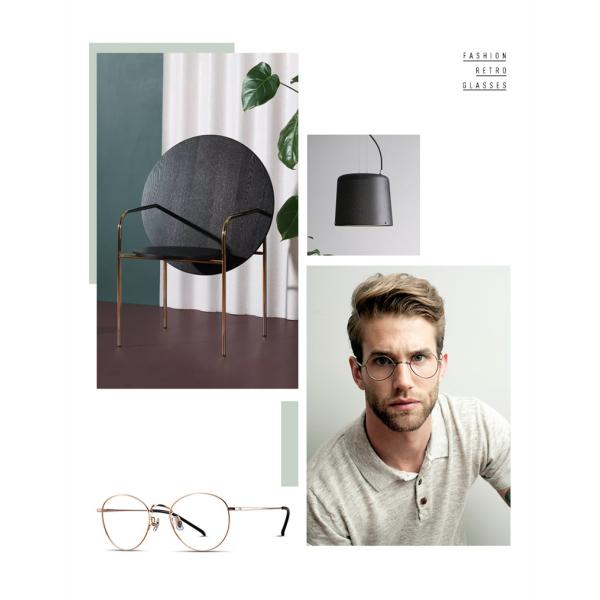 Round Optical Metal Eyeglasses Frames Men Women Myopia Fashion Wearing