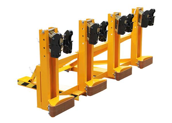 DG2000D Double Black Eagle Grip Forklift Mounted Rubber-belt 4 Drum Grabber Load Capacity 500kgX4