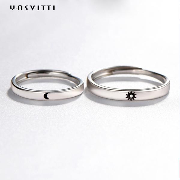 2gram 0.07oz Солнце и кольцо циркона колец 3A луны простое стерлинговое серебряное