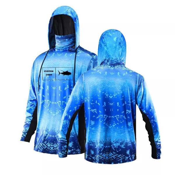 Unisex Practical Hooded Fishing Jersey , Polyester Tournament Fishing Apparel