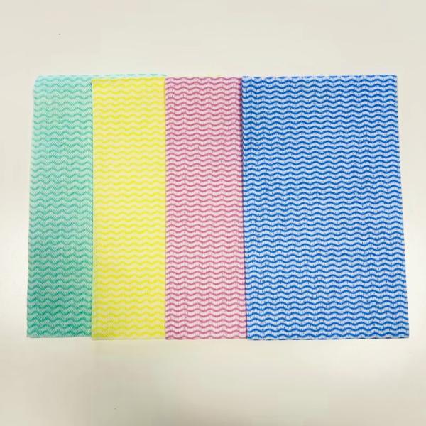 Spunlace Nonwoven Kitchen Wipes Disposable Multi Color Polyester Viscose