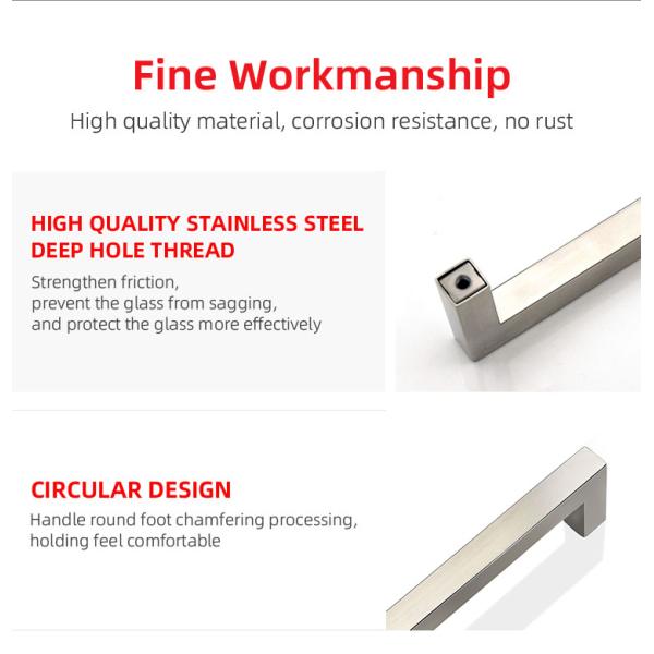 Portão de mão de armazenamento de aço inoxidável para portas de armário
