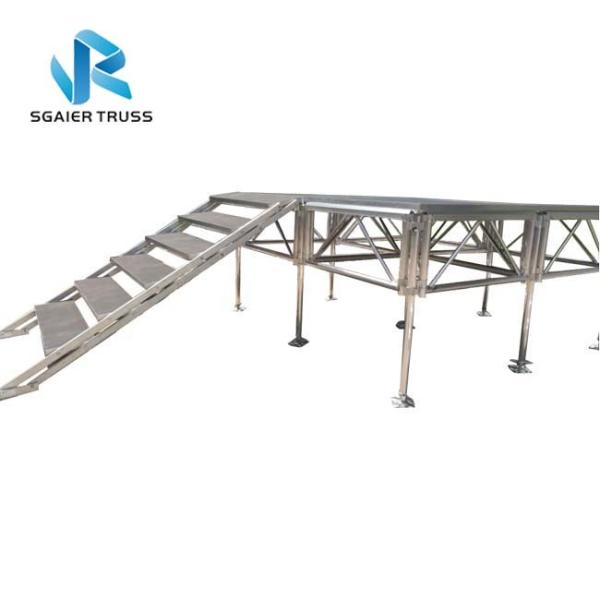 Adjustable Height Outdoor Concert Stage Non Slip Surface Aluminium Stage Deck Platform