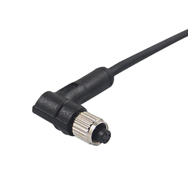 PA66 M5 Female Molded Cable Connector 4 Pin Ip68 A Coding TPU