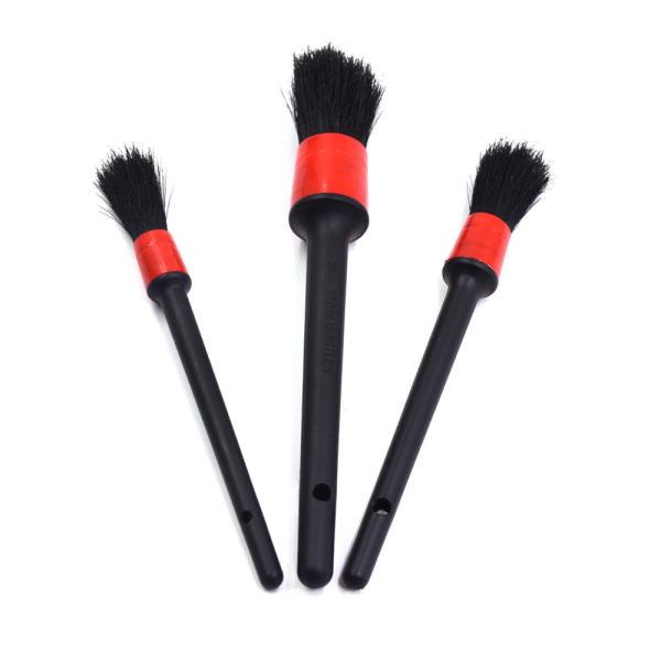Natural Boar Hair Car Detailing Brushes , Car Interior Cleaning Brush