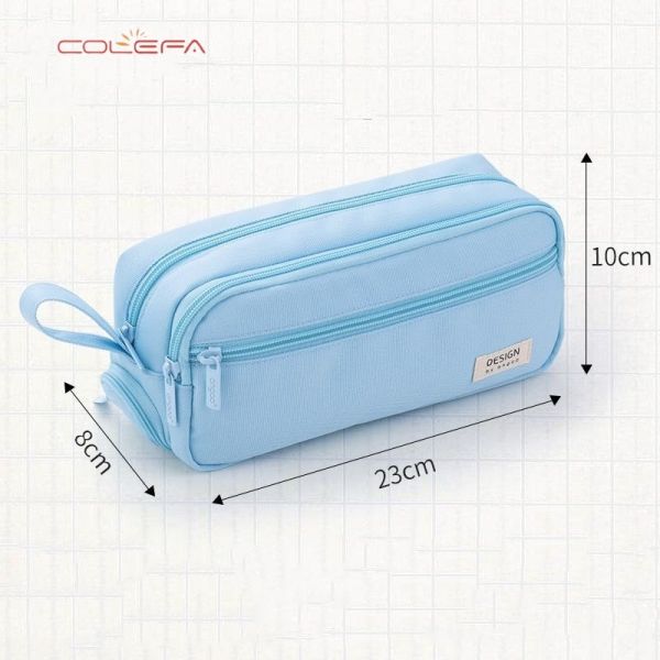 Nylon Large-Capacity Multi-Function Pencil Case Three-Layer Stationery Organizer Elementary School Student Pencil Storage Bag
