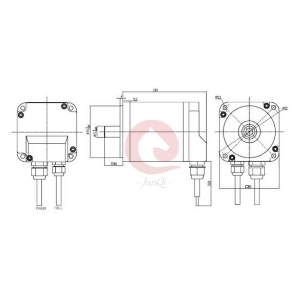 Square 80mm High Speed Brushless DC Electric Motor 48VDC 3000RPM 0.9N.M