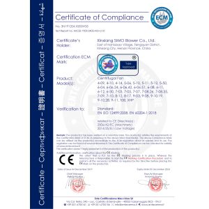 Xinxiang SIMO Blower Co., Ltd. Сертификации